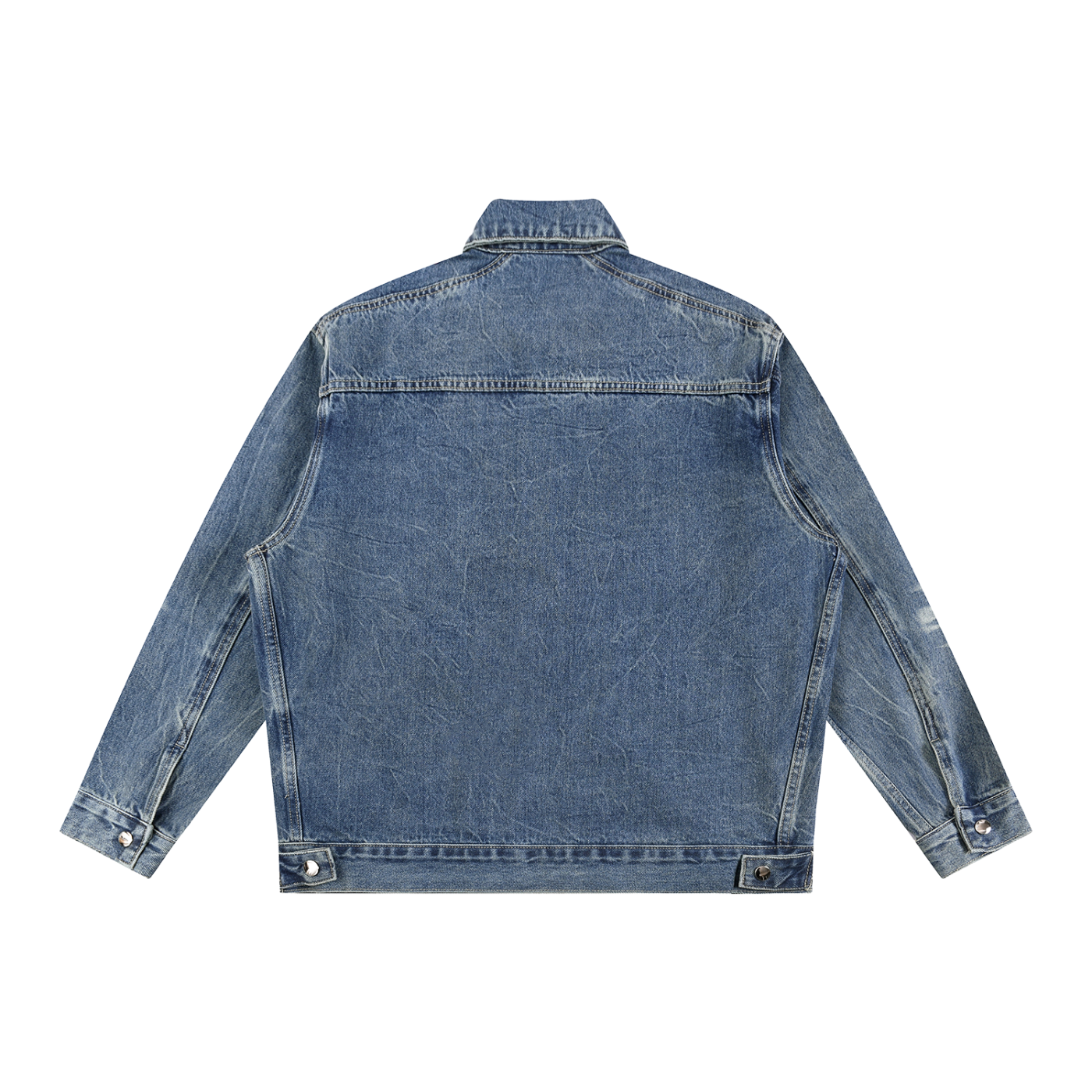 1SideOfYourConscience Vintage Wash Zip Up Denim Jacket