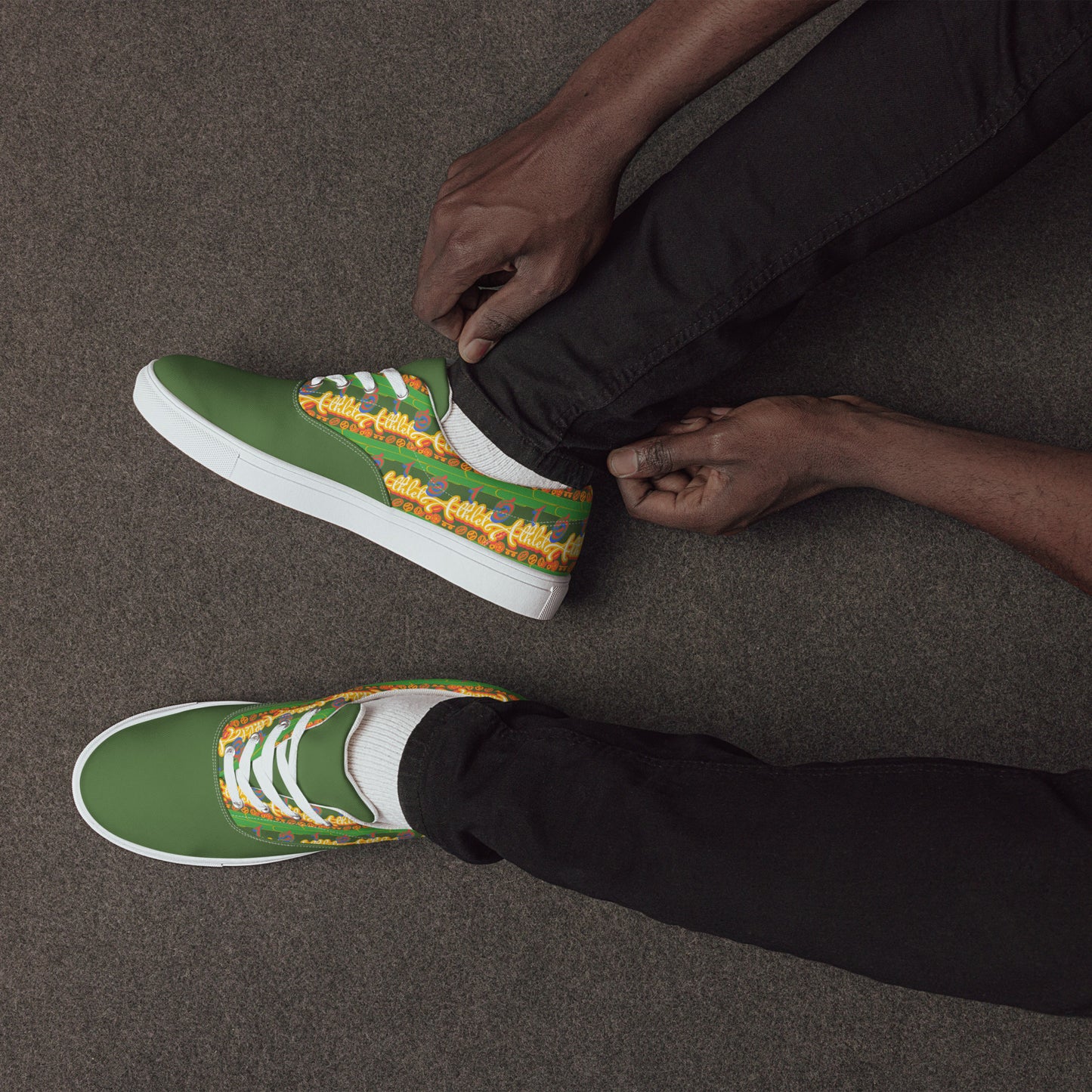 "510_Athletics" "I'm Laced" Fern Green Designer Men’s lace-up canvas shoes