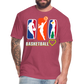 "RichCity_Global" I Love Basketball" Fitted Cotton/Poly T-Shirt by Bestia - heather burgundy