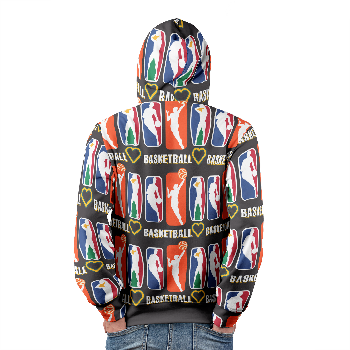 "510_Athletics" "I love Basketball" Pullover Hoodies