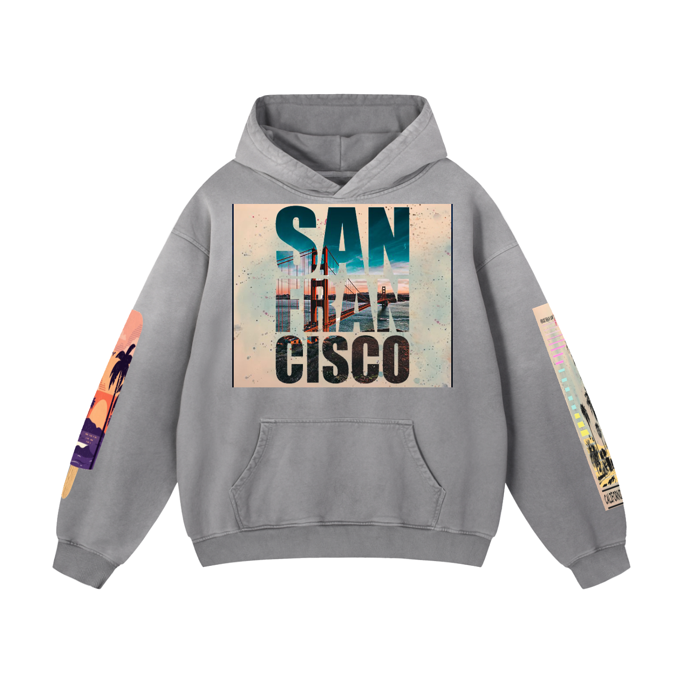 San Francisco, California Heavyweight Sun-faded Oversized Hoodie