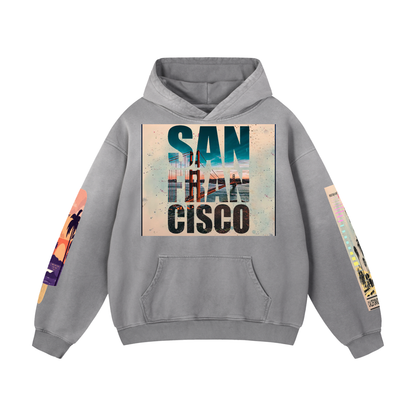 San Francisco, California Heavyweight Sun-faded Oversized Hoodie