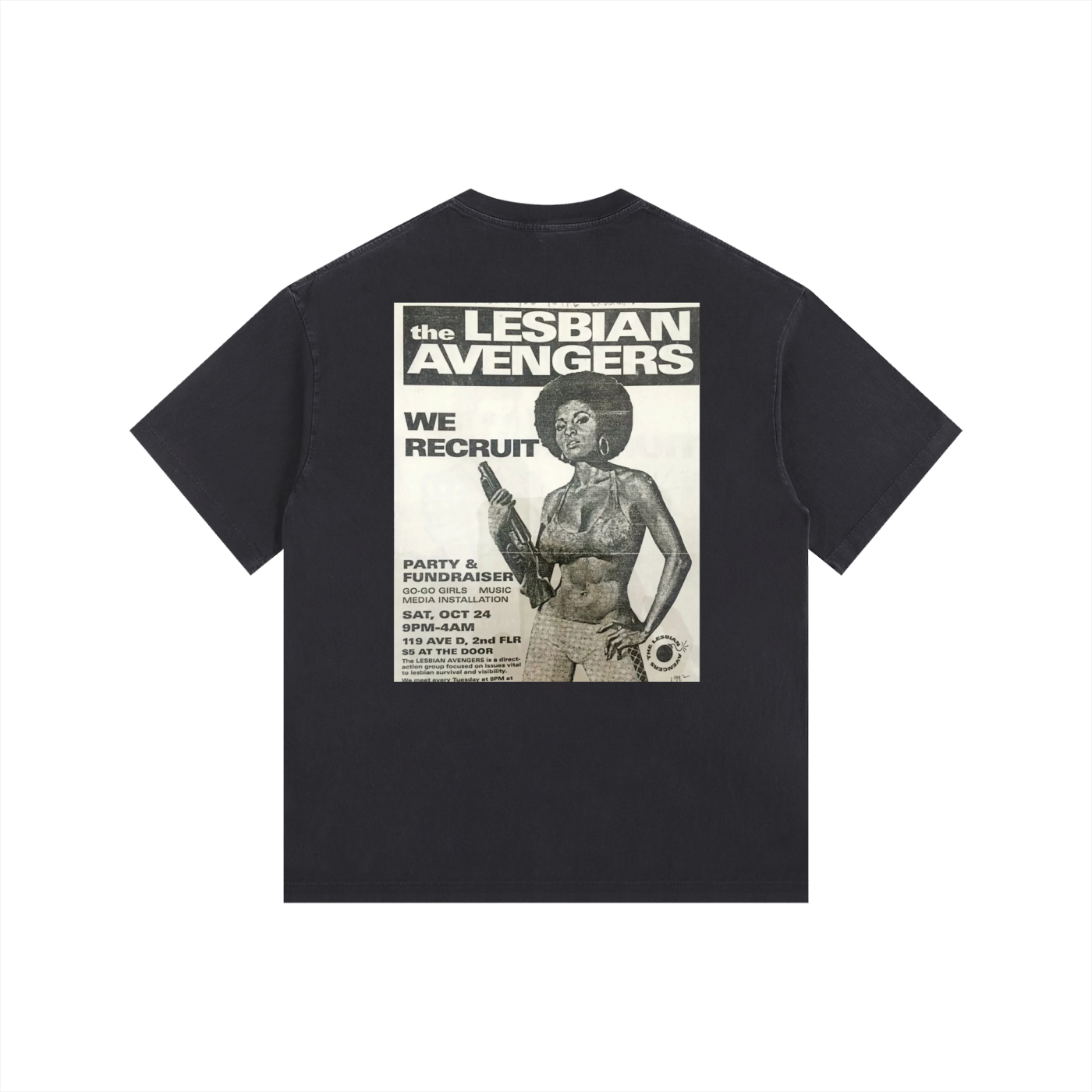 Vintage Rebellious JukeBox Washed Oversized Cotton T-Shirt