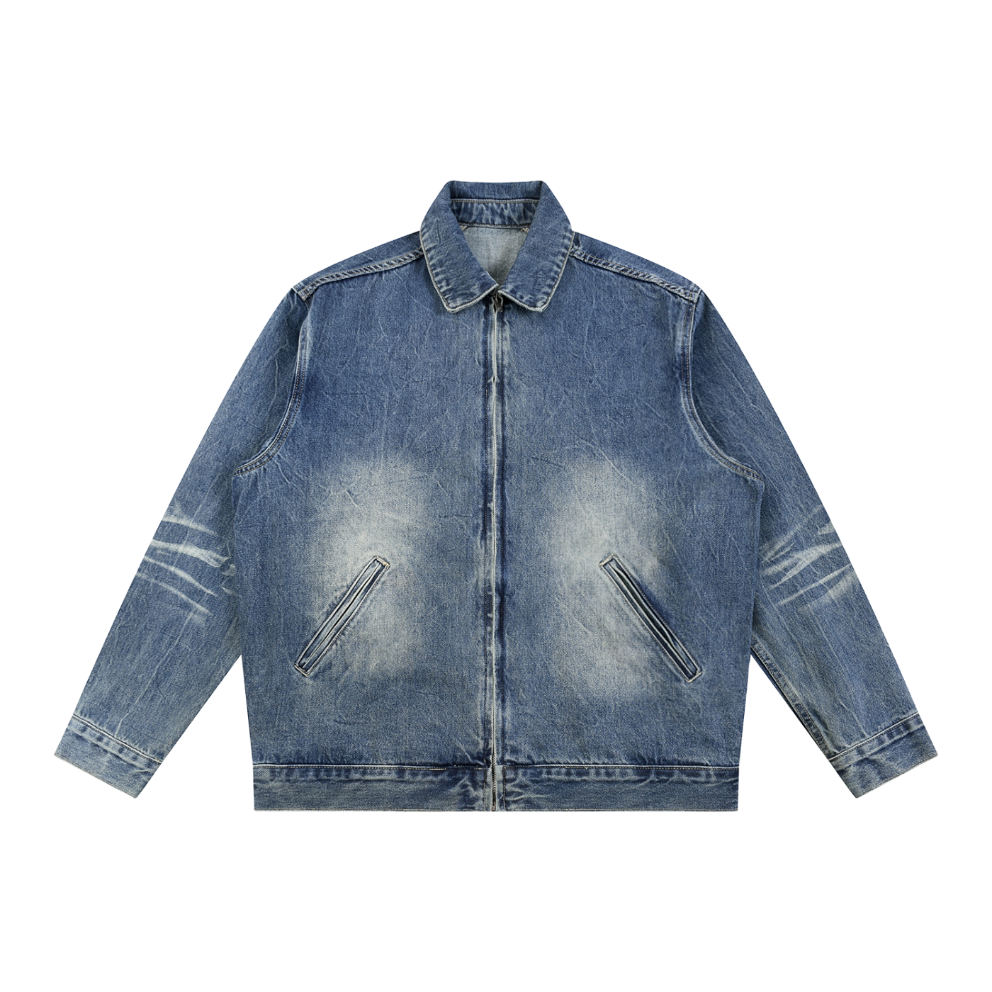 Richmond Rooted Vintage Wash Zip Up Denim Jacket