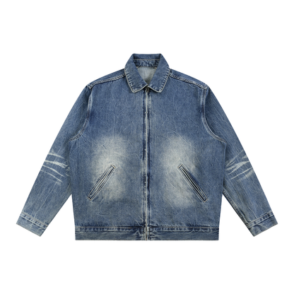 Richmond Rooted Vintage Wash Zip Up Denim Jacket