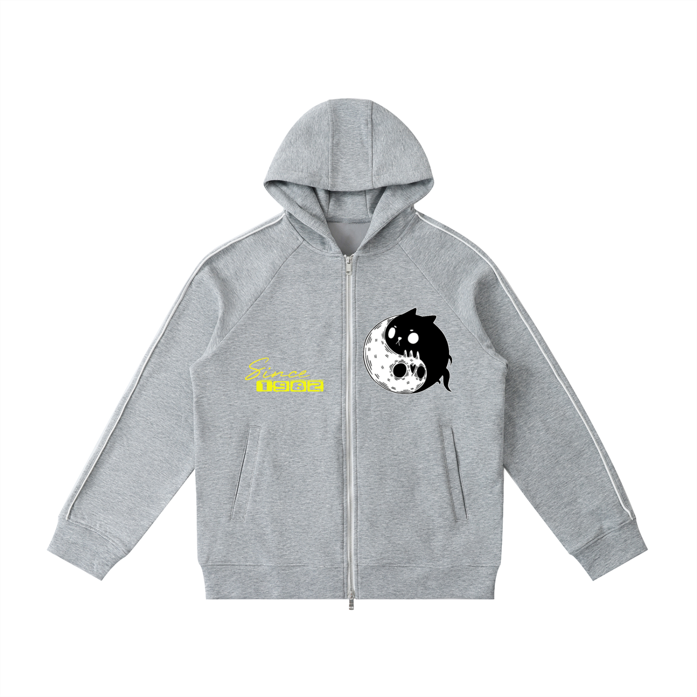 YinYang / Mushrooms Heavyweight Raglan Sleeve Zip Hoodie