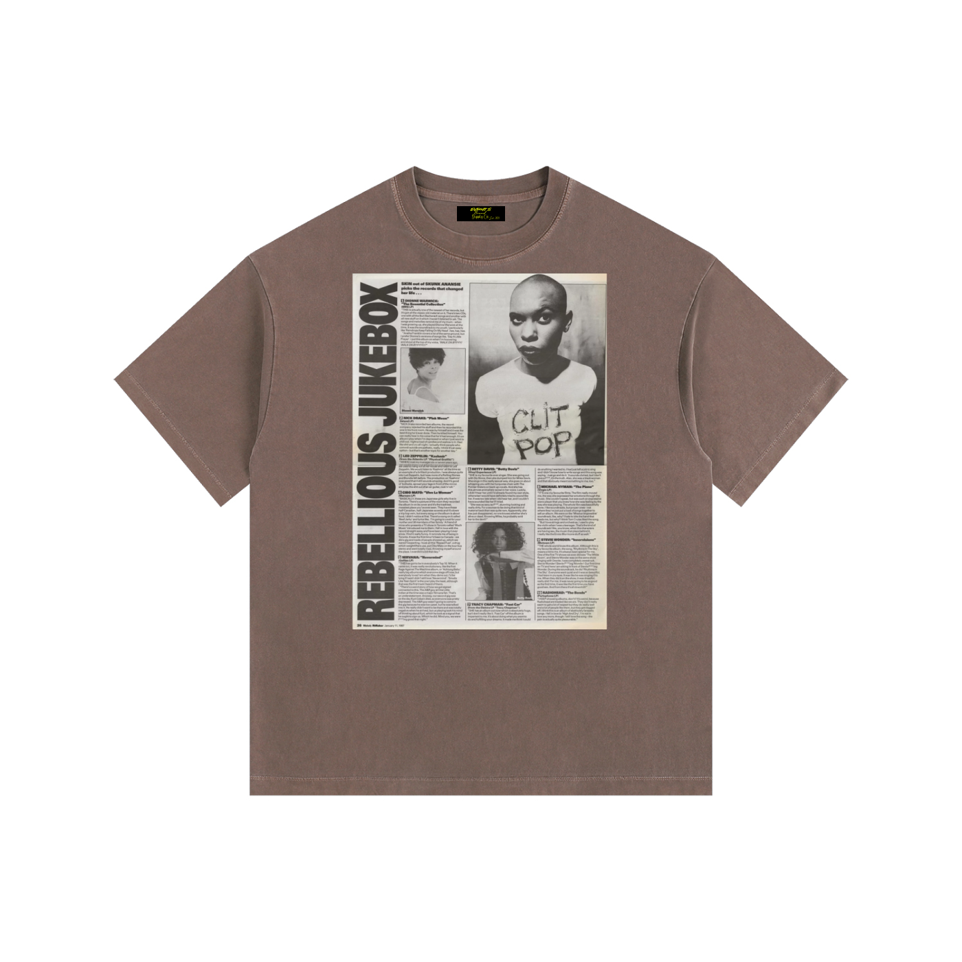 Vintage Rebellious JukeBox Washed Oversized Cotton T-Shirt