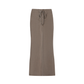 Dyed Washed Drawstring Maxi Skirt