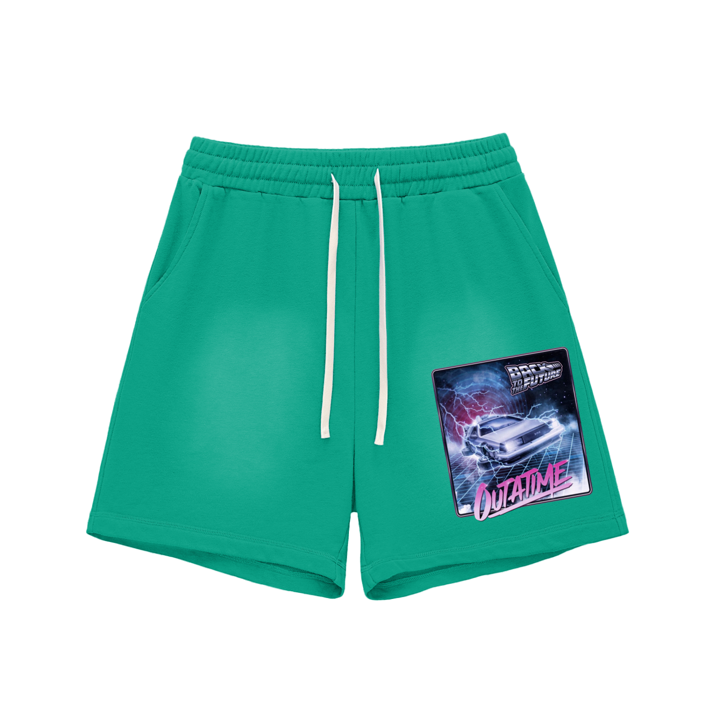 Back to the Future SunFaded Raw Edge Cotton Shorts