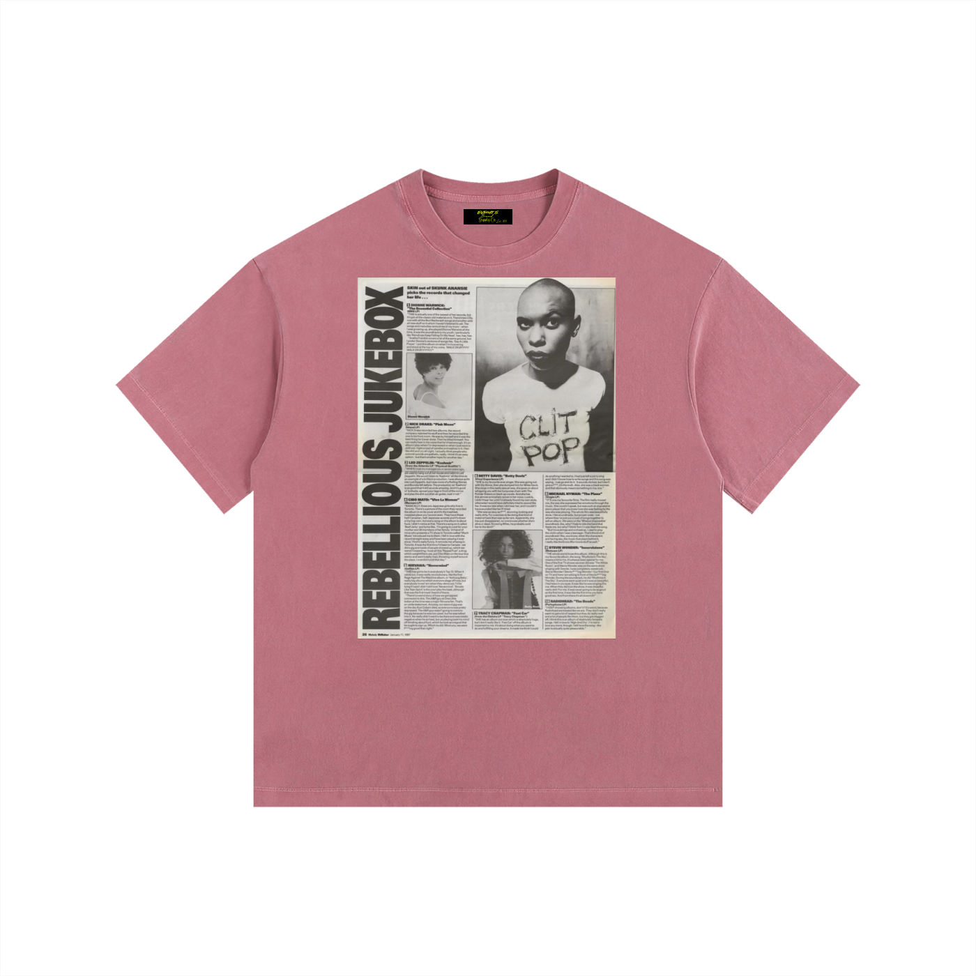 Vintage Rebellious JukeBox Washed Oversized Cotton T-Shirt