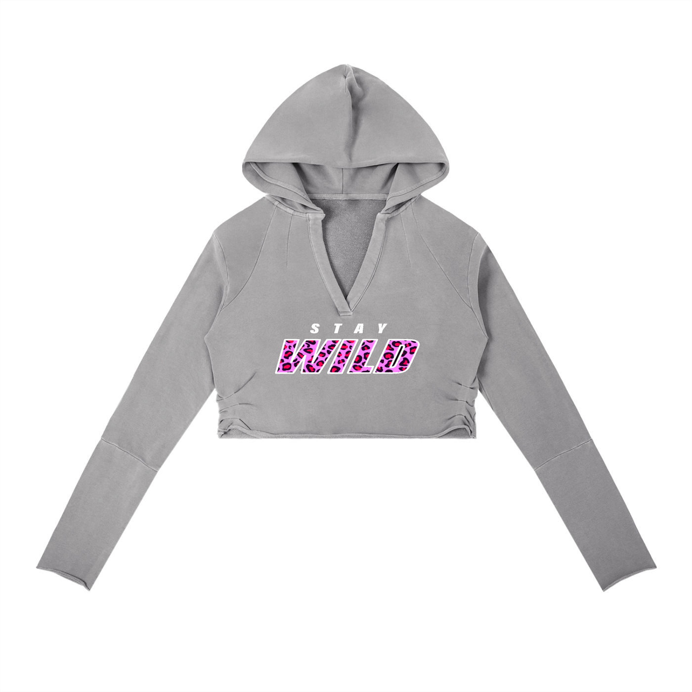 Stay Wild Vintage Washed Raw Edge Hoodie