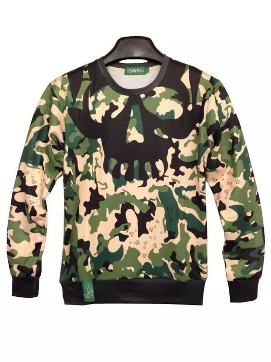 New 3d camouflage skull sweater for men and women