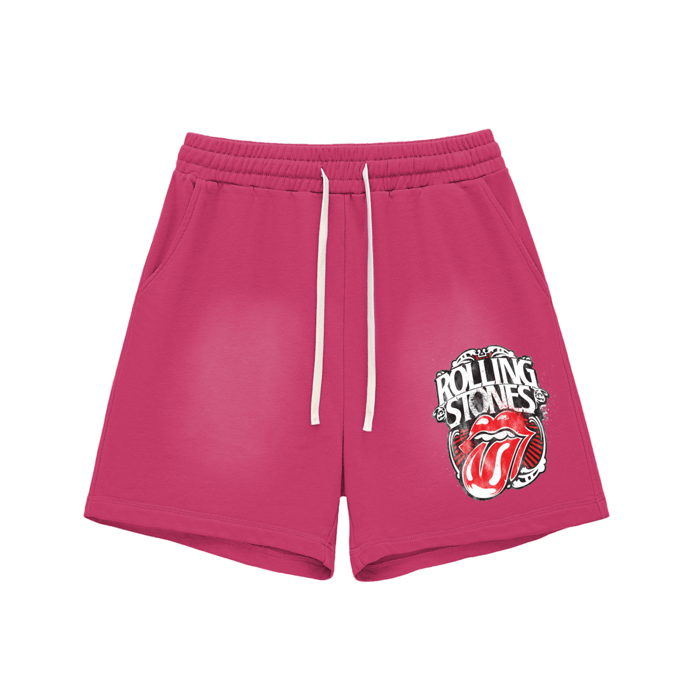 Rolling Stones SunFaded Raw Edge Cotton Shorts