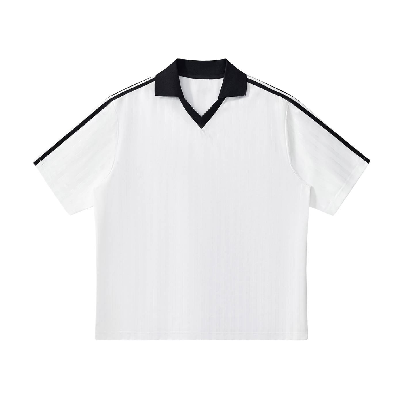 Plane Jane Contrast Collar Striped Soccer Jersey