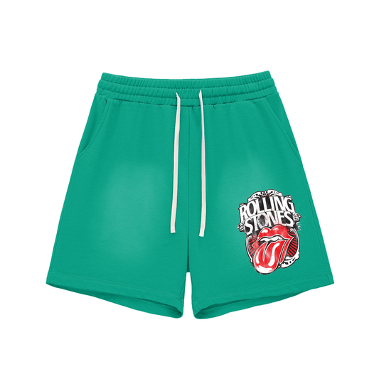 Rolling Stones SunFaded Raw Edge Cotton Shorts