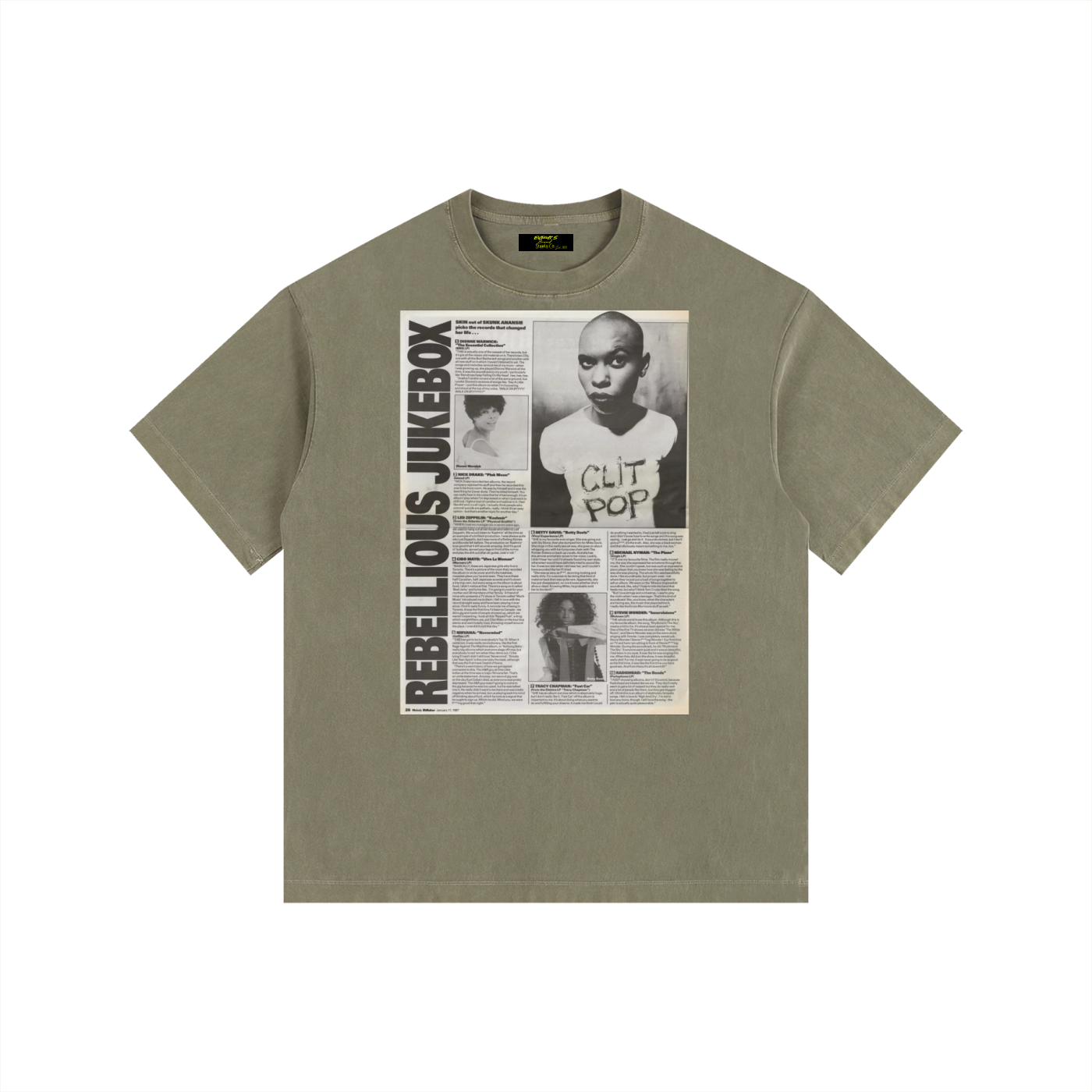 Vintage Rebellious JukeBox Washed Oversized Cotton T-Shirt