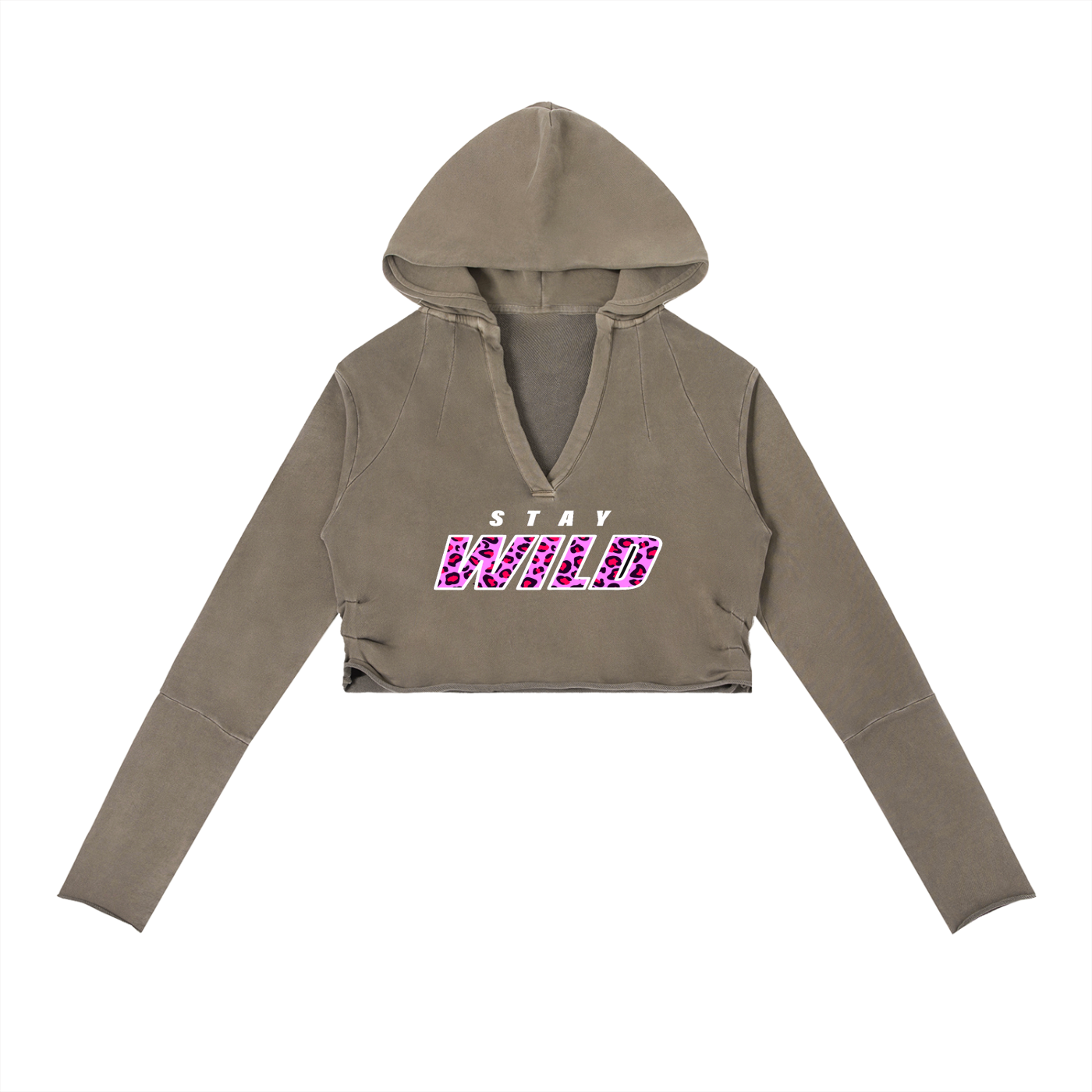 Stay Wild Vintage Washed Raw Edge Hoodie