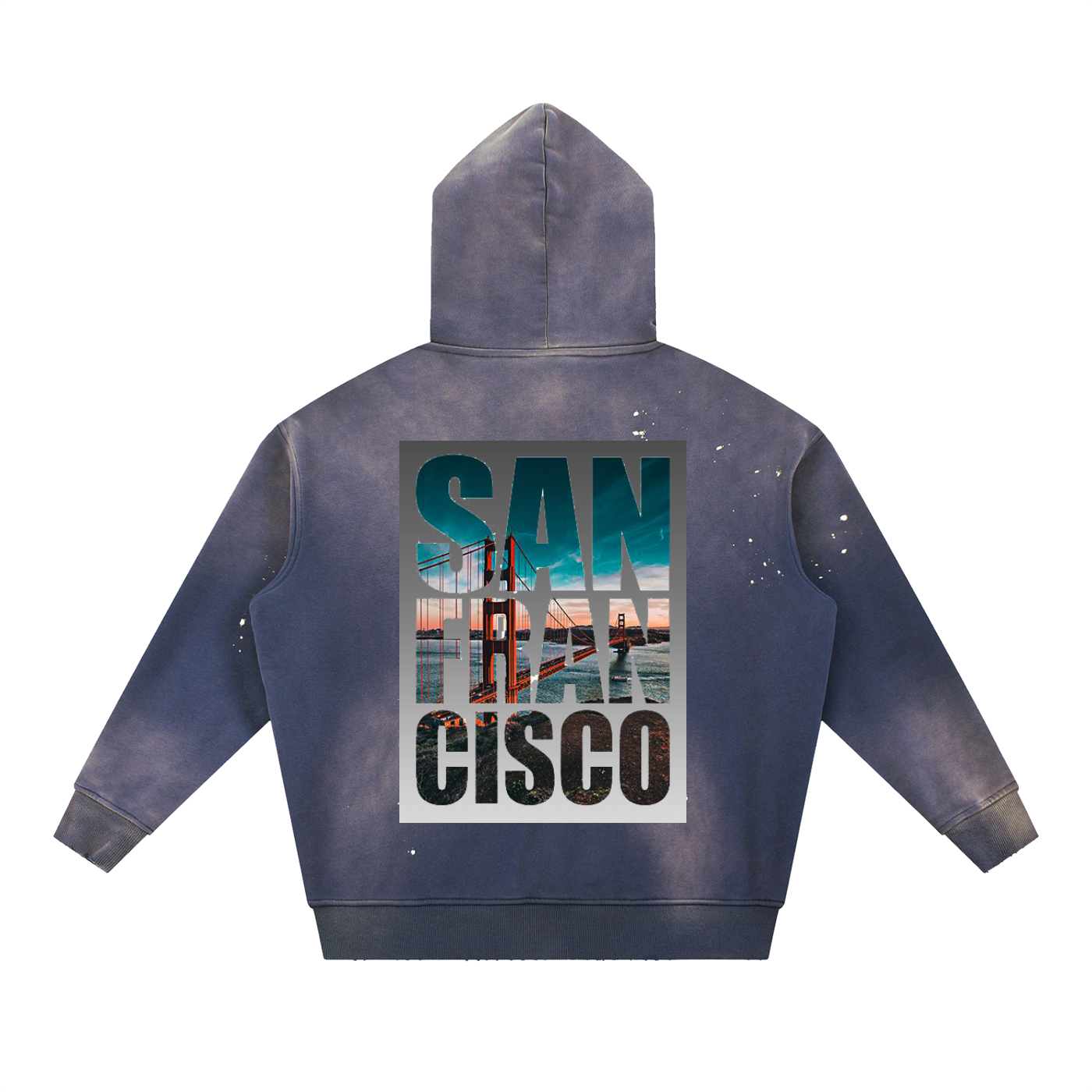 San Francisco / 420 Ape colab, Vintage Washed Frayed Fleece Hoodie