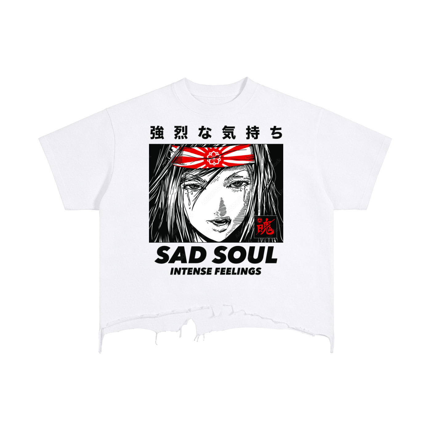 Sad Soul Vintage Wash Boxy Distressed Hem T-Shirt