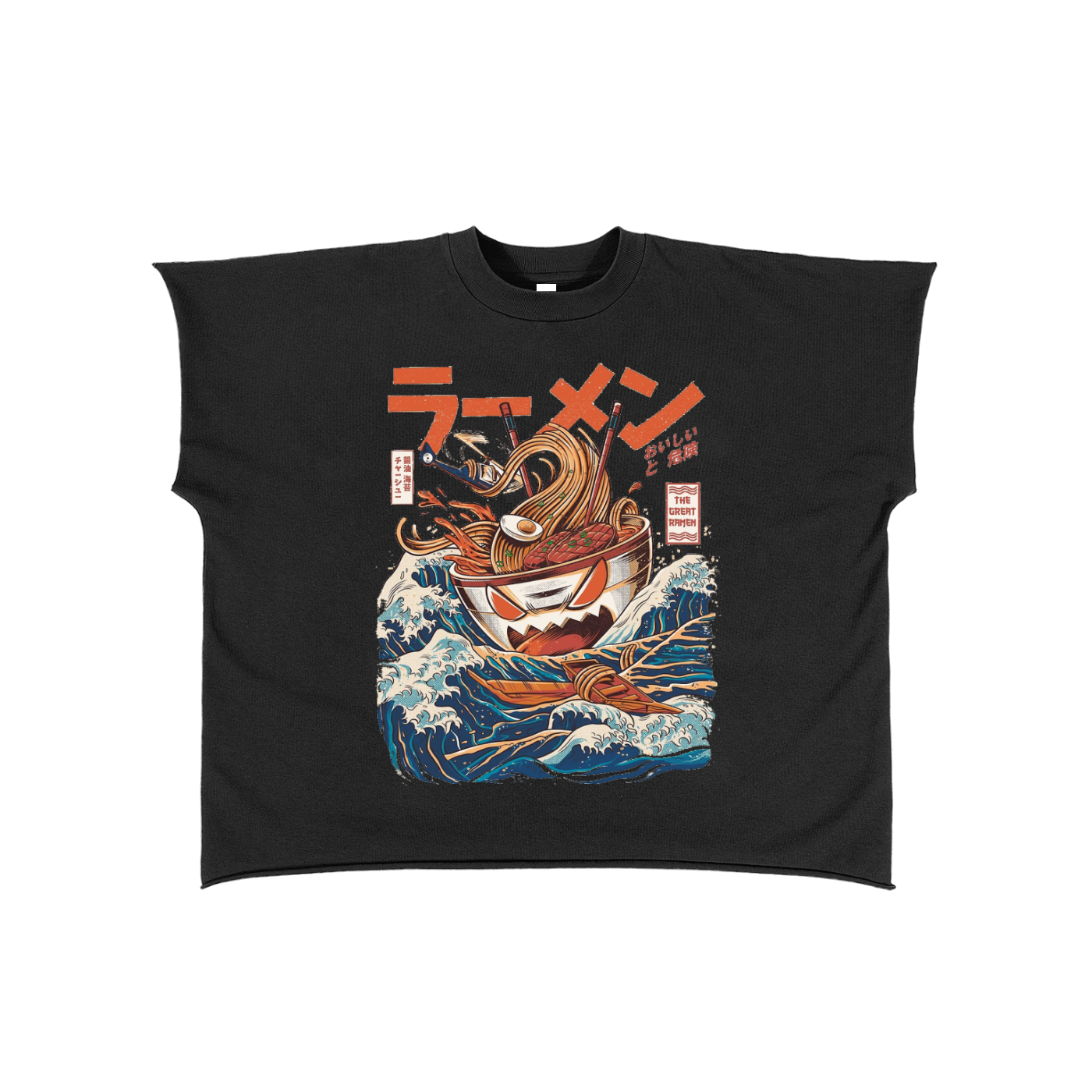 Mean Ramen Raw Edge Boxy Non-Shrink T-Shirt
