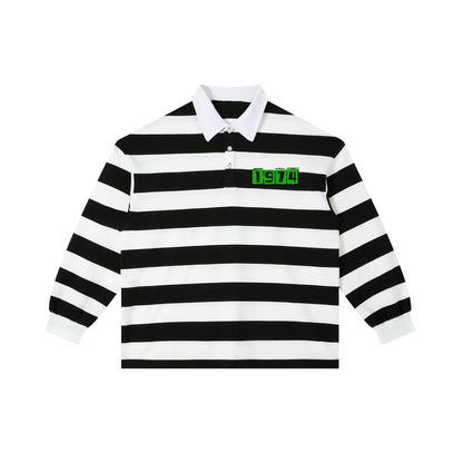 Hong Kong Phoey Color Block Stripe Polo Shirt