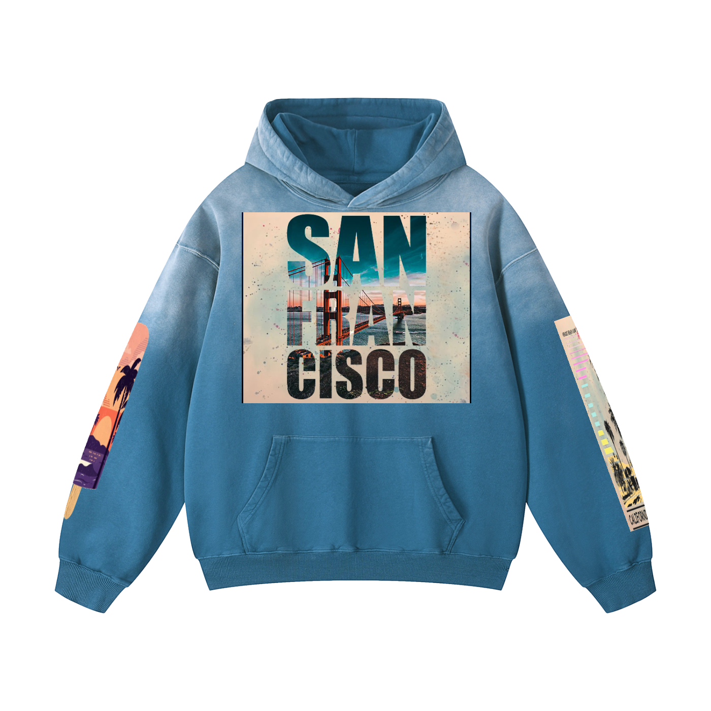 San Francisco, California Heavyweight Sun-faded Oversized Hoodie