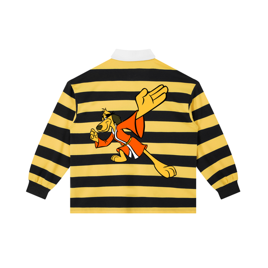 Hong Kong Phoey Color Block Stripe Polo Shirt