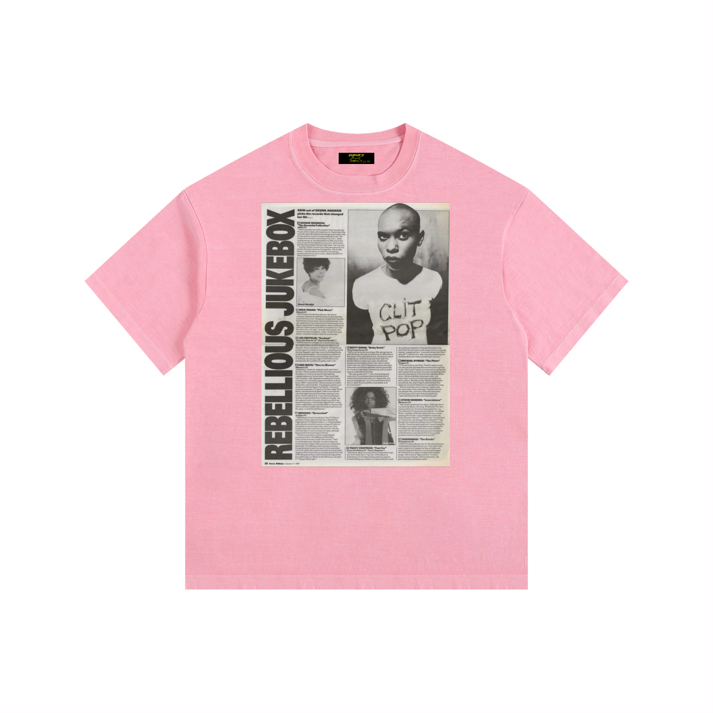 Vintage Rebellious JukeBox Washed Oversized Cotton T-Shirt