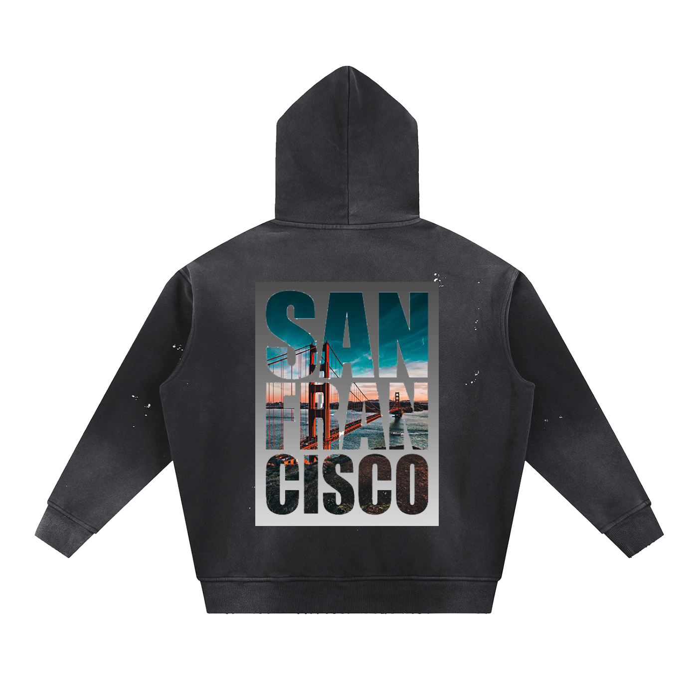 San Francisco / 420 Ape colab, Vintage Washed Frayed Fleece Hoodie