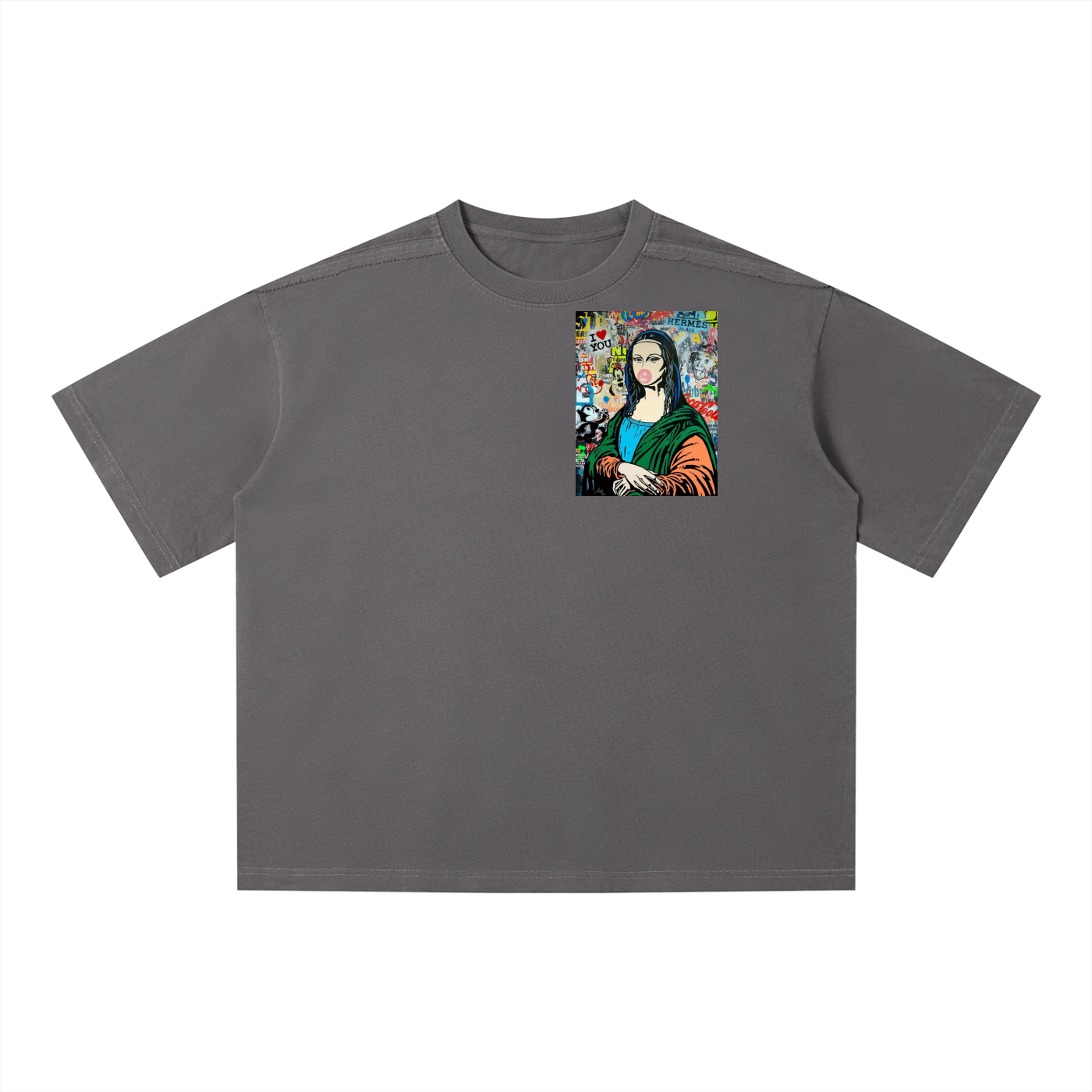 Mona Lisa Unisex Vintage Wash Boxy T-Shirt