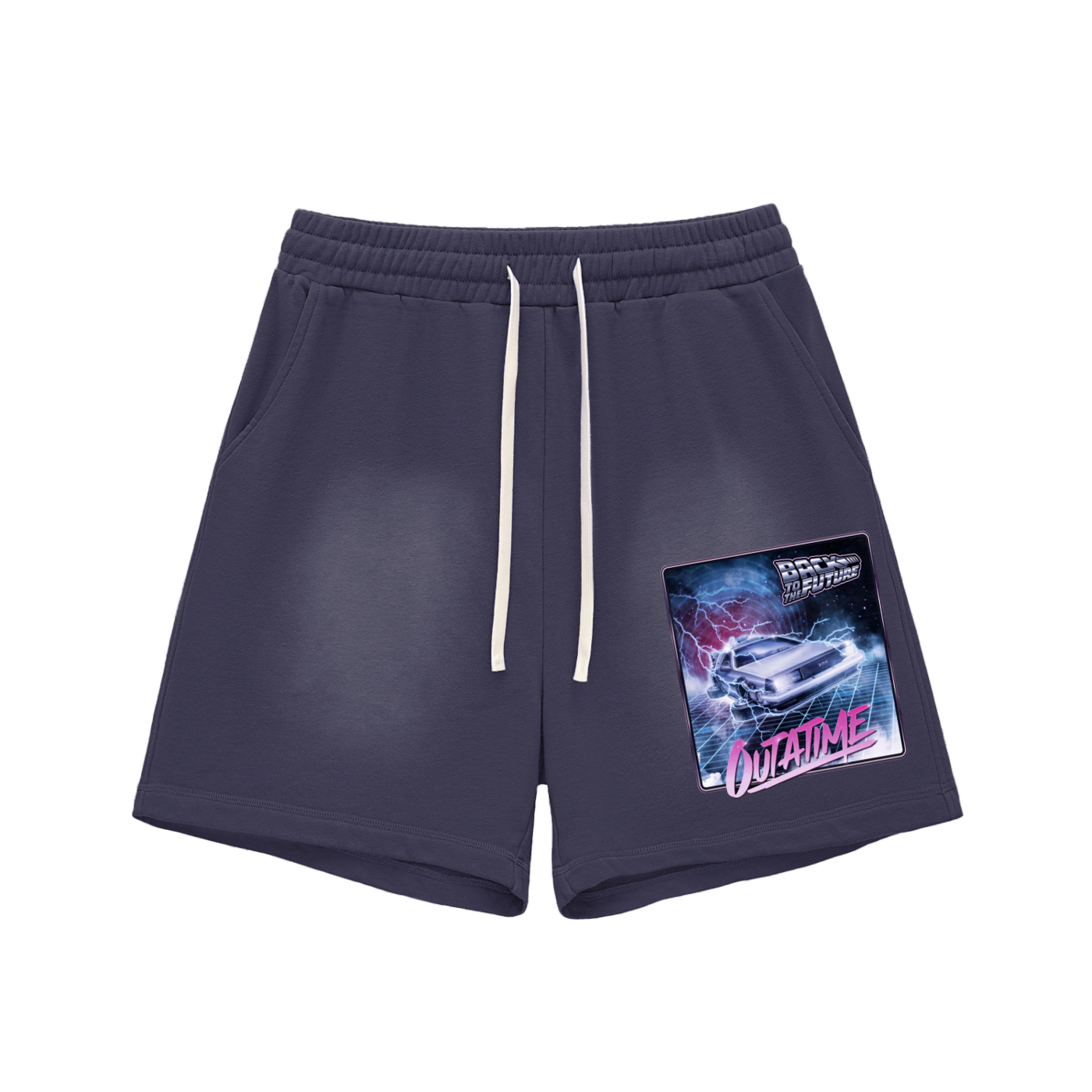 Back to the Future SunFaded Raw Edge Cotton Shorts