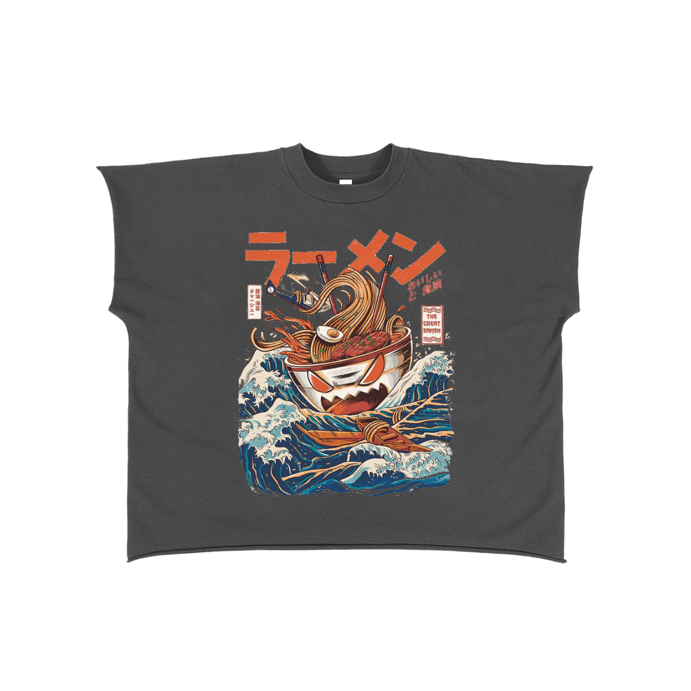 Mean Ramen Raw Edge Boxy Non-Shrink T-Shirt