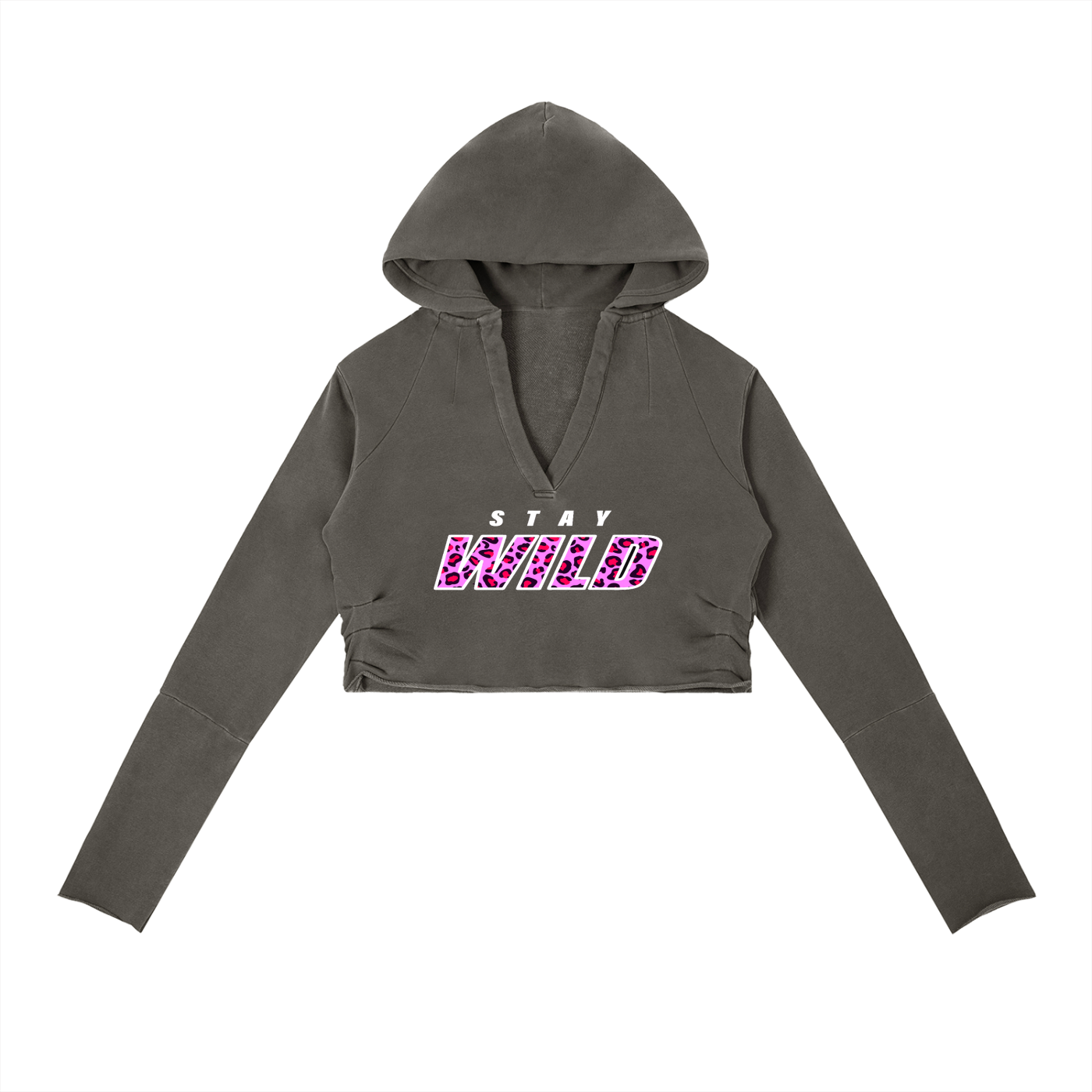 Stay Wild Vintage Washed Raw Edge Hoodie