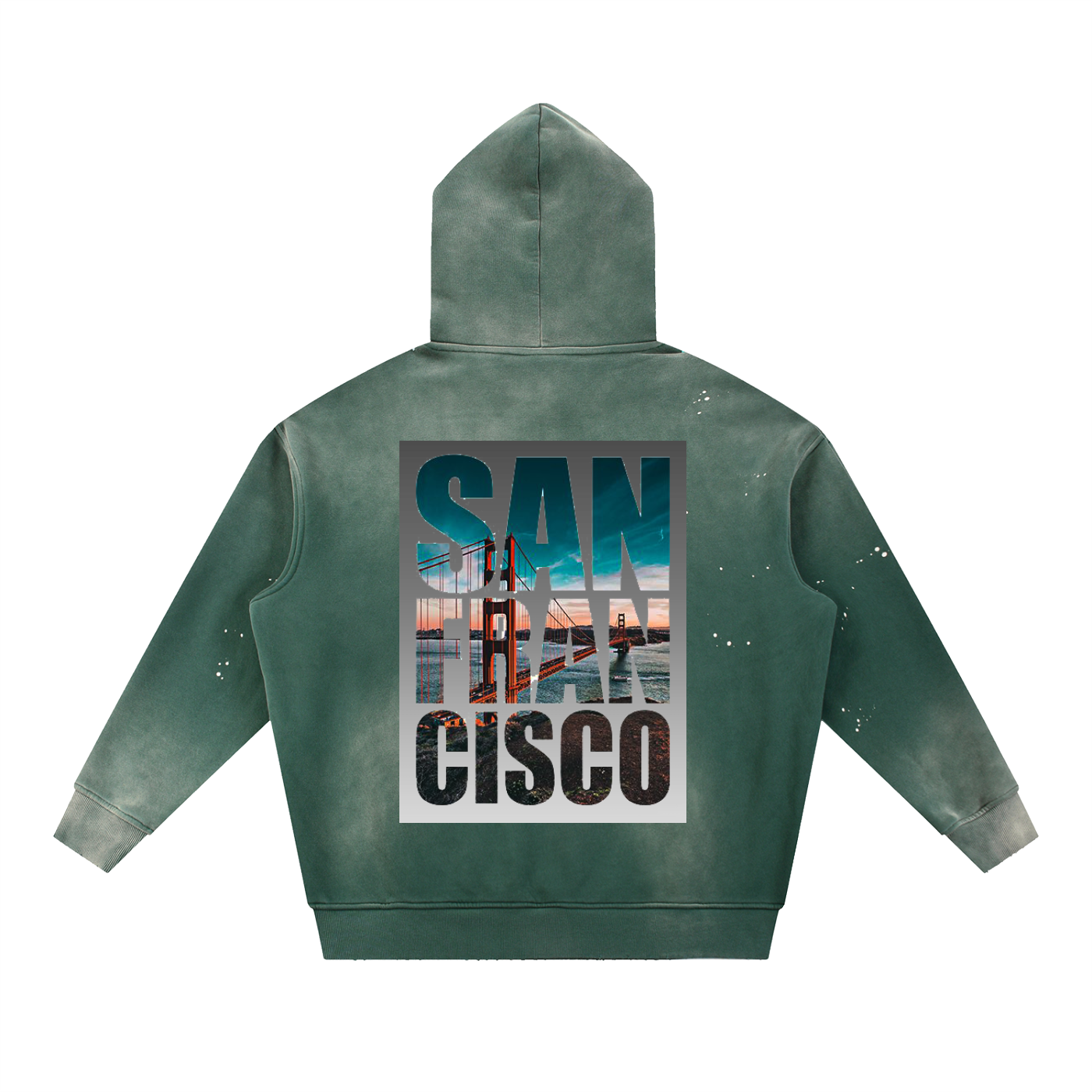 San Francisco / 420 Ape colab, Vintage Washed Frayed Fleece Hoodie