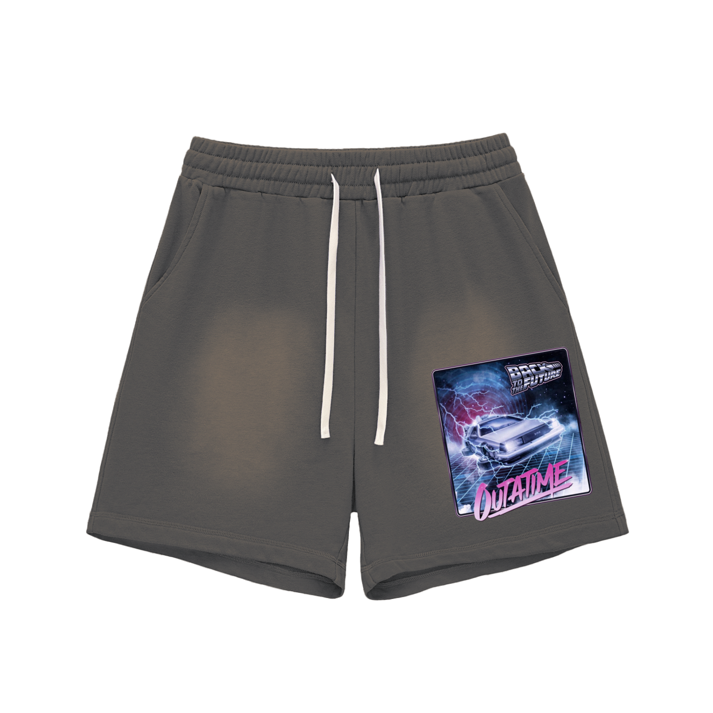 Back to the Future SunFaded Raw Edge Cotton Shorts