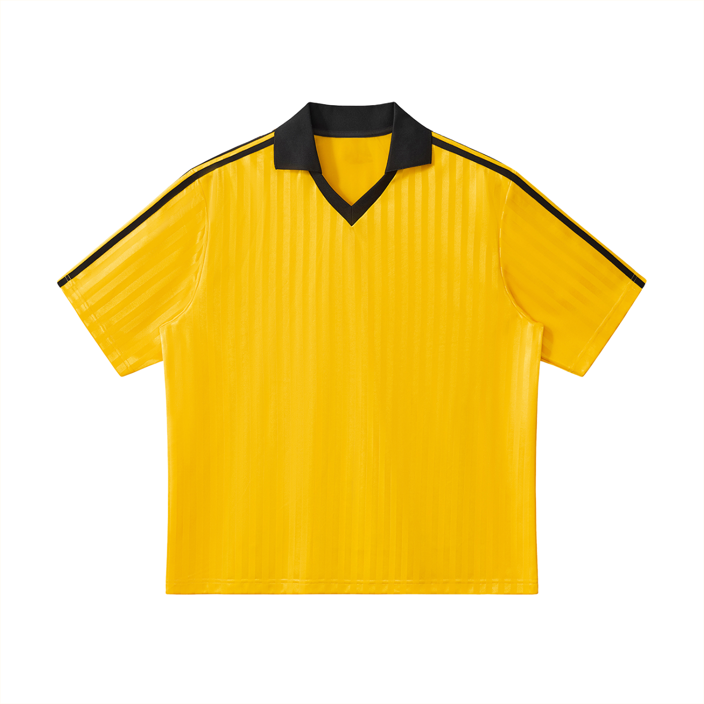 Plane Jane Contrast Collar Striped Soccer Jersey