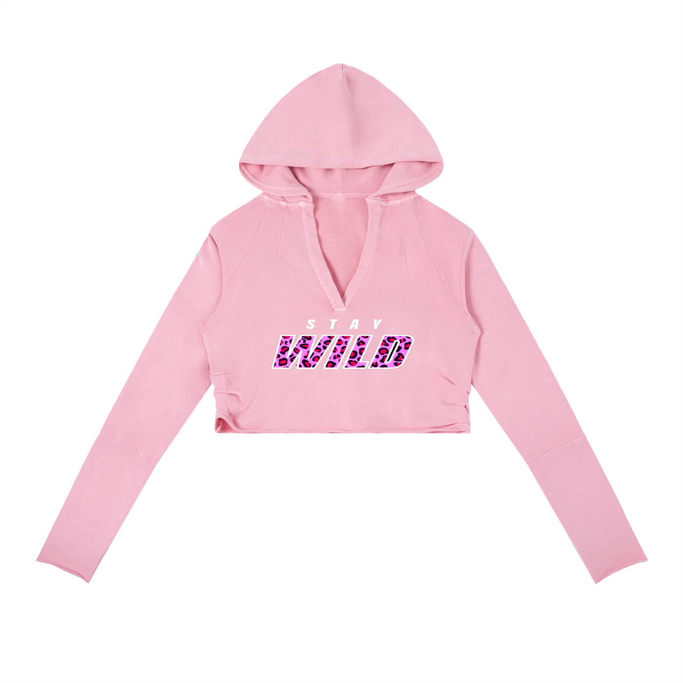 Stay Wild Vintage Washed Raw Edge Hoodie