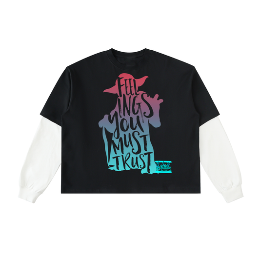 Yoda / Feelings Long-Sleeve Cotton T-Shirt