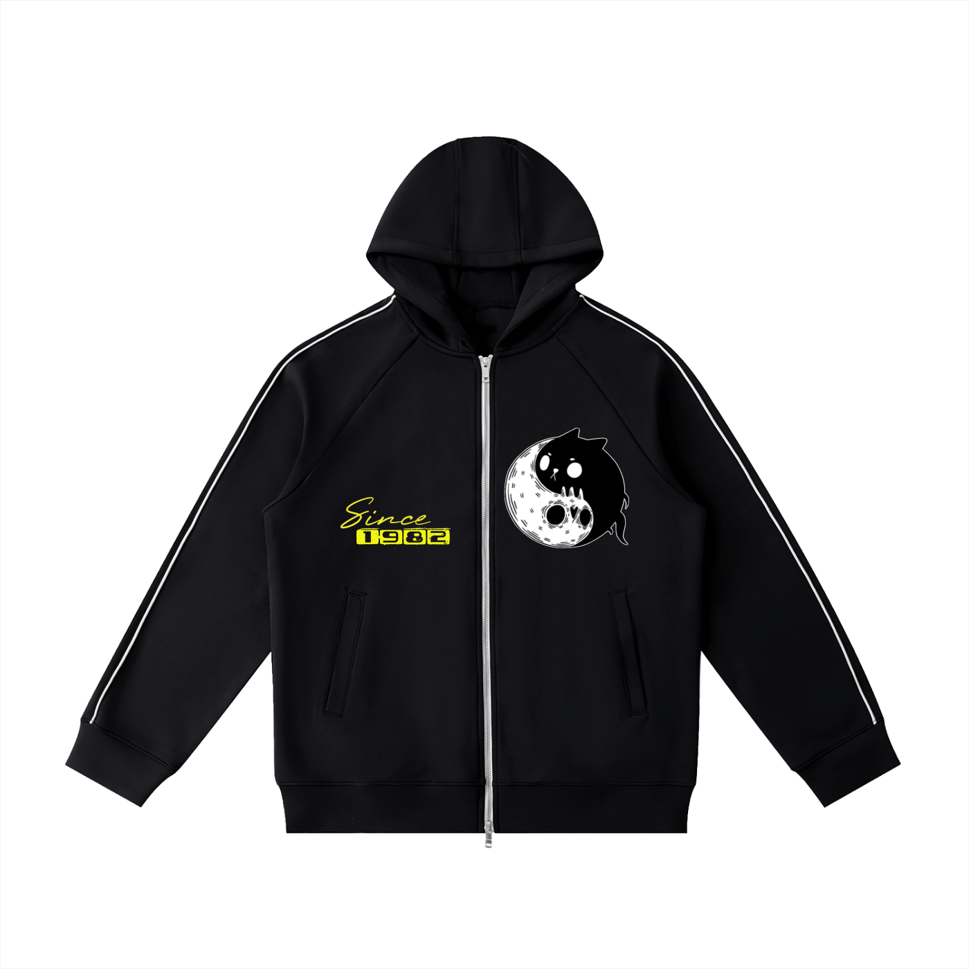 YinYang / Mushrooms Heavyweight Raglan Sleeve Zip Hoodie