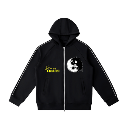 YinYang / Mushrooms Heavyweight Raglan Sleeve Zip Hoodie