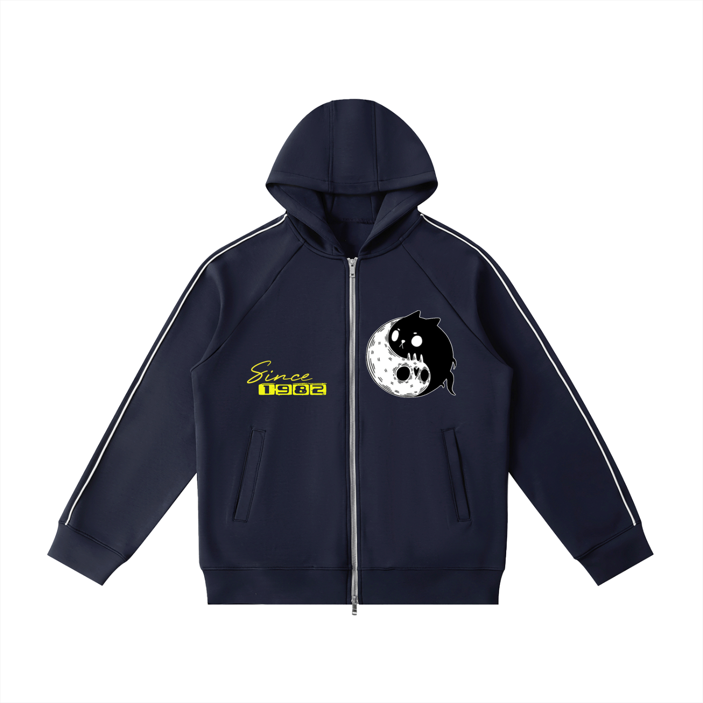 YinYang / Mushrooms Heavyweight Raglan Sleeve Zip Hoodie