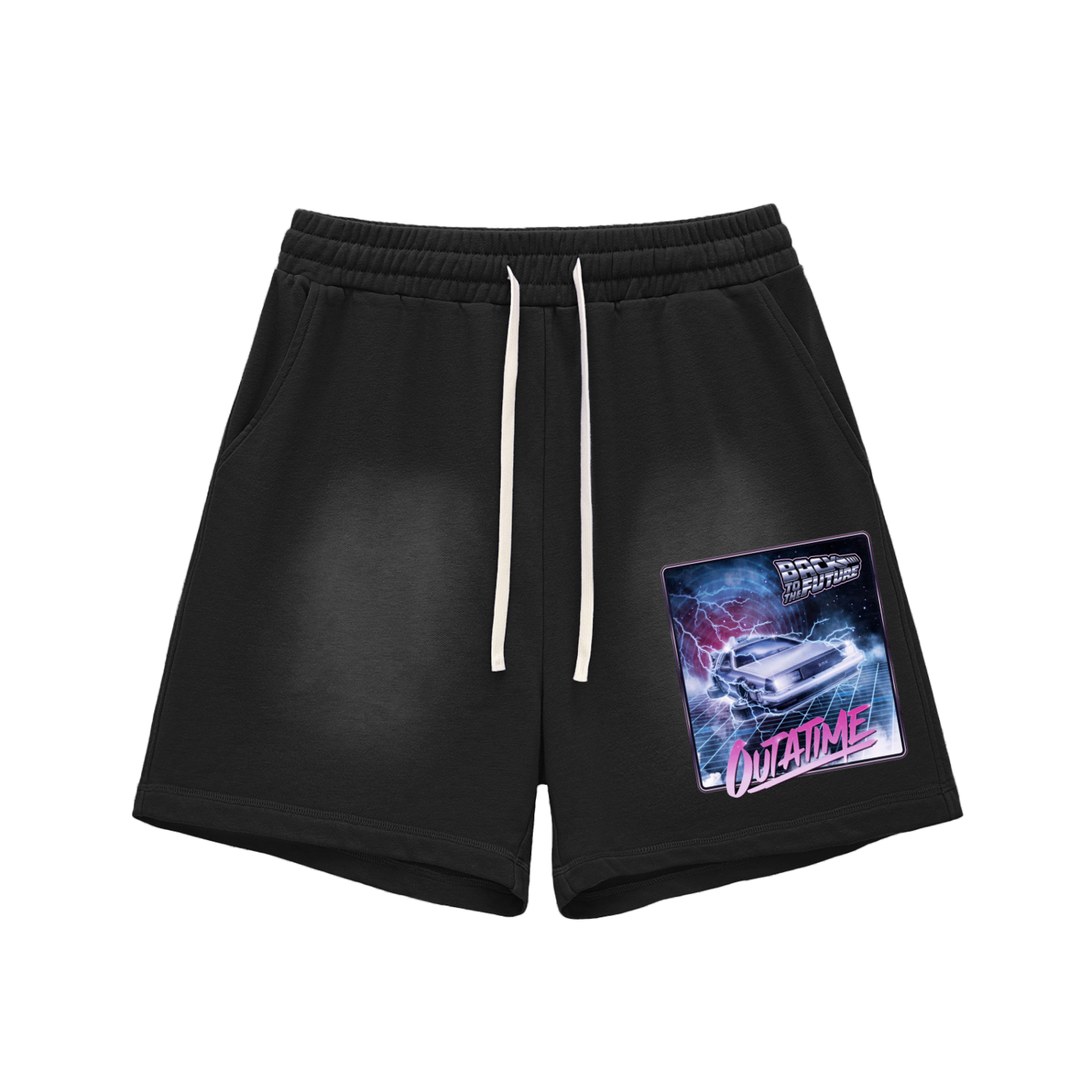Back to the Future SunFaded Raw Edge Cotton Shorts