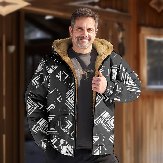 Fleece-lined Thickened Winter Cotton-padded Coat