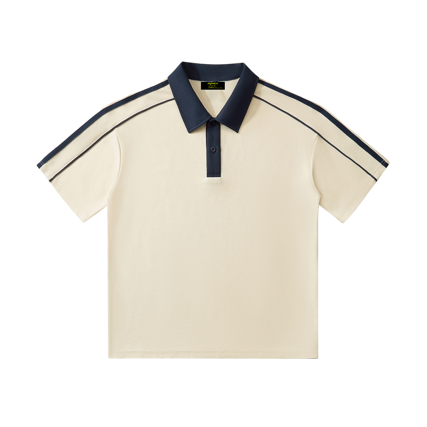 Plane Jane Contrast Collar Short-Sleeve Polo Shirt
