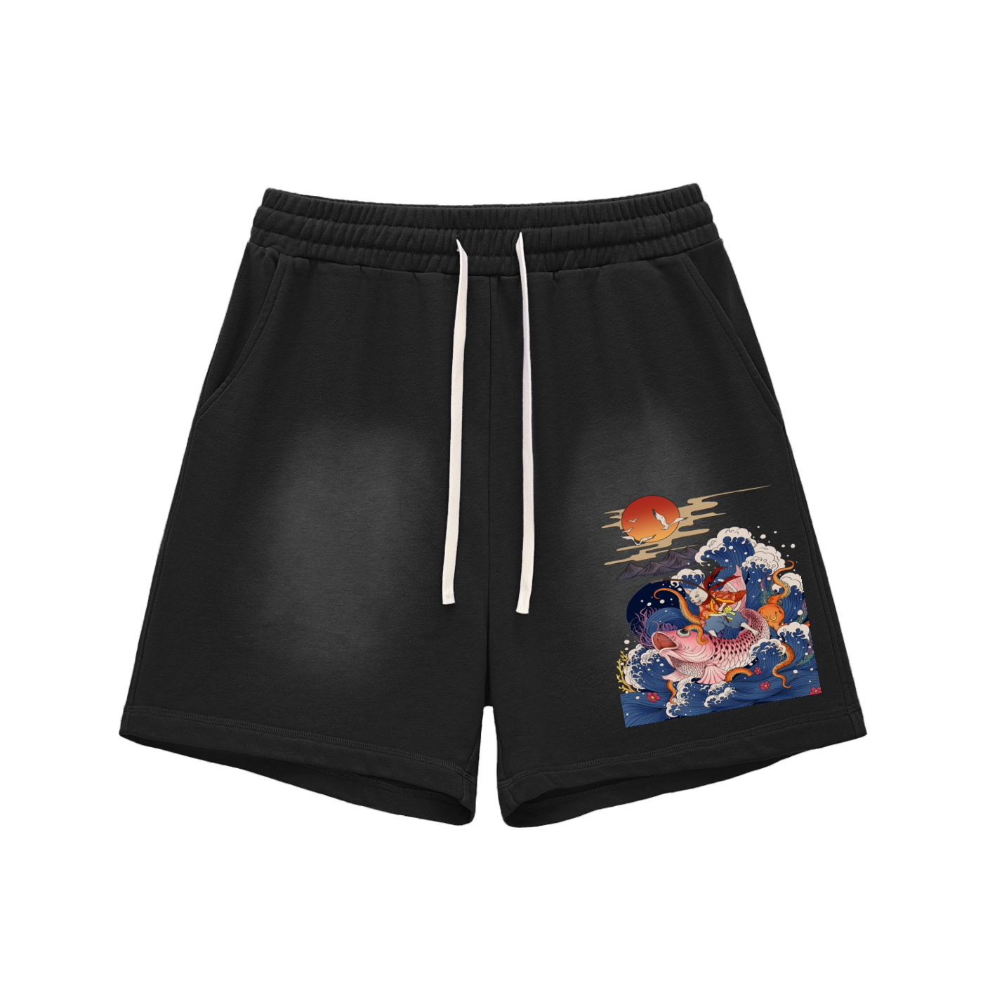 Tame the Wild Tuna SunFaded Raw Edge Cotton Shorts