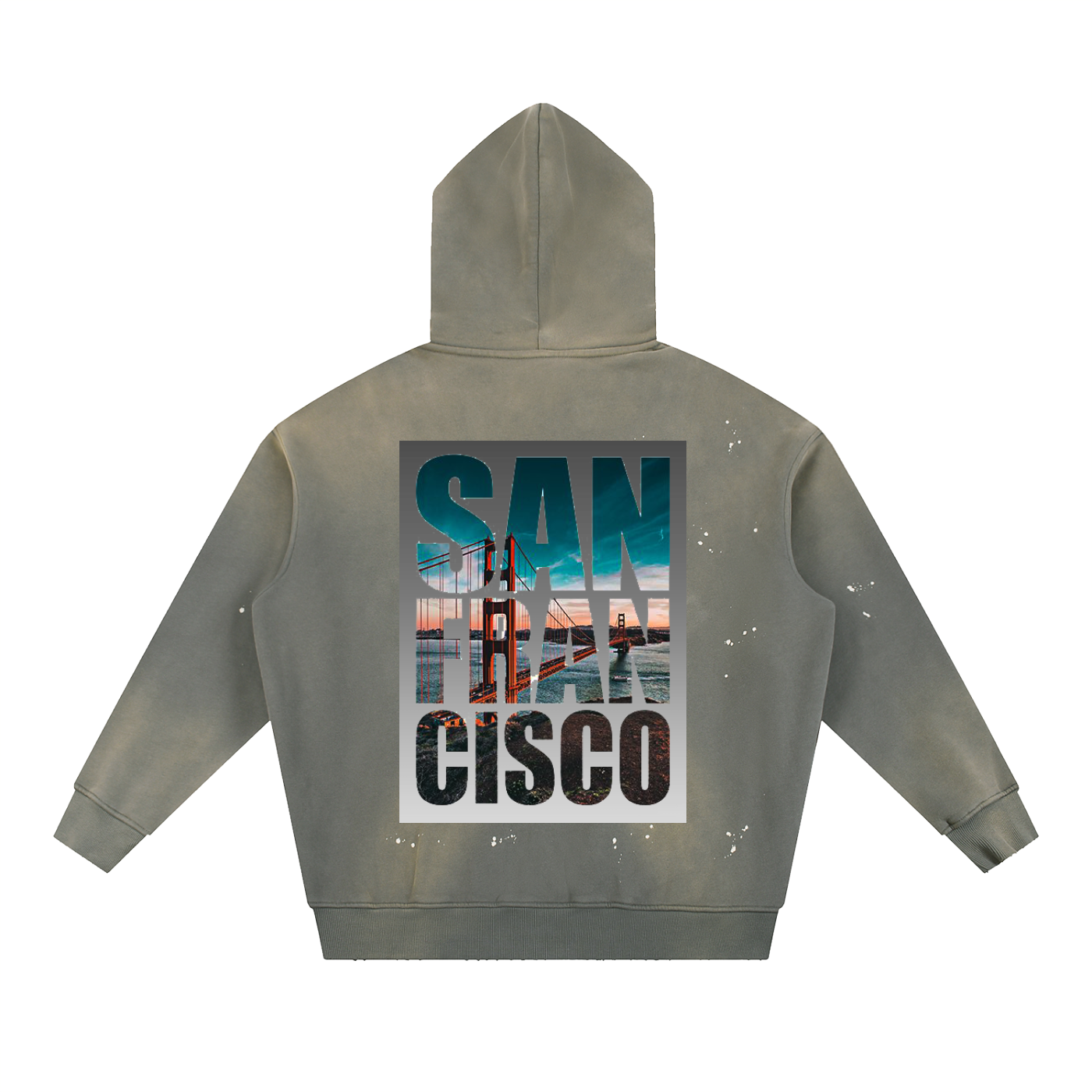 San Francisco / 420 Ape colab, Vintage Washed Frayed Fleece Hoodie