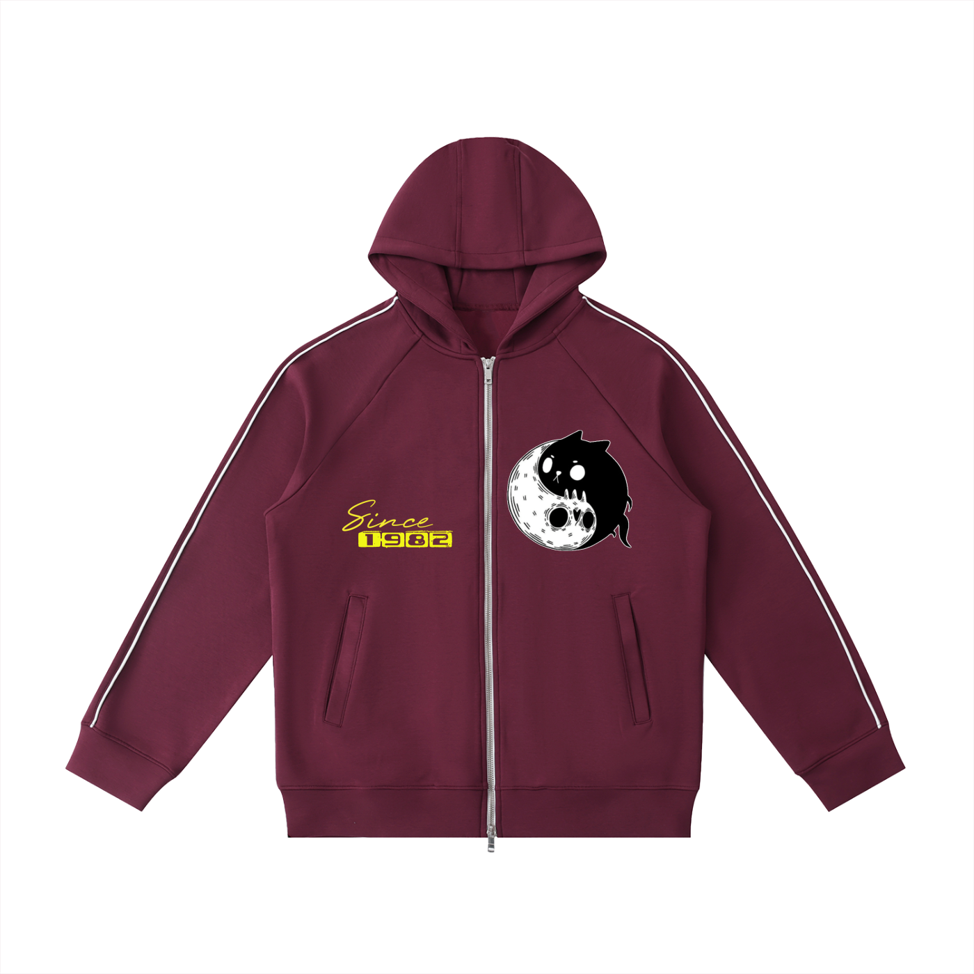 YinYang / Mushrooms Heavyweight Raglan Sleeve Zip Hoodie