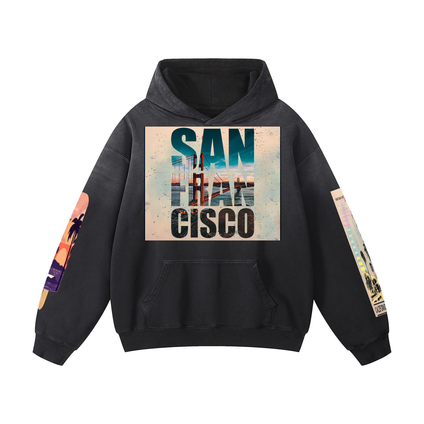 San Francisco, California Heavyweight Sun-faded Oversized Hoodie