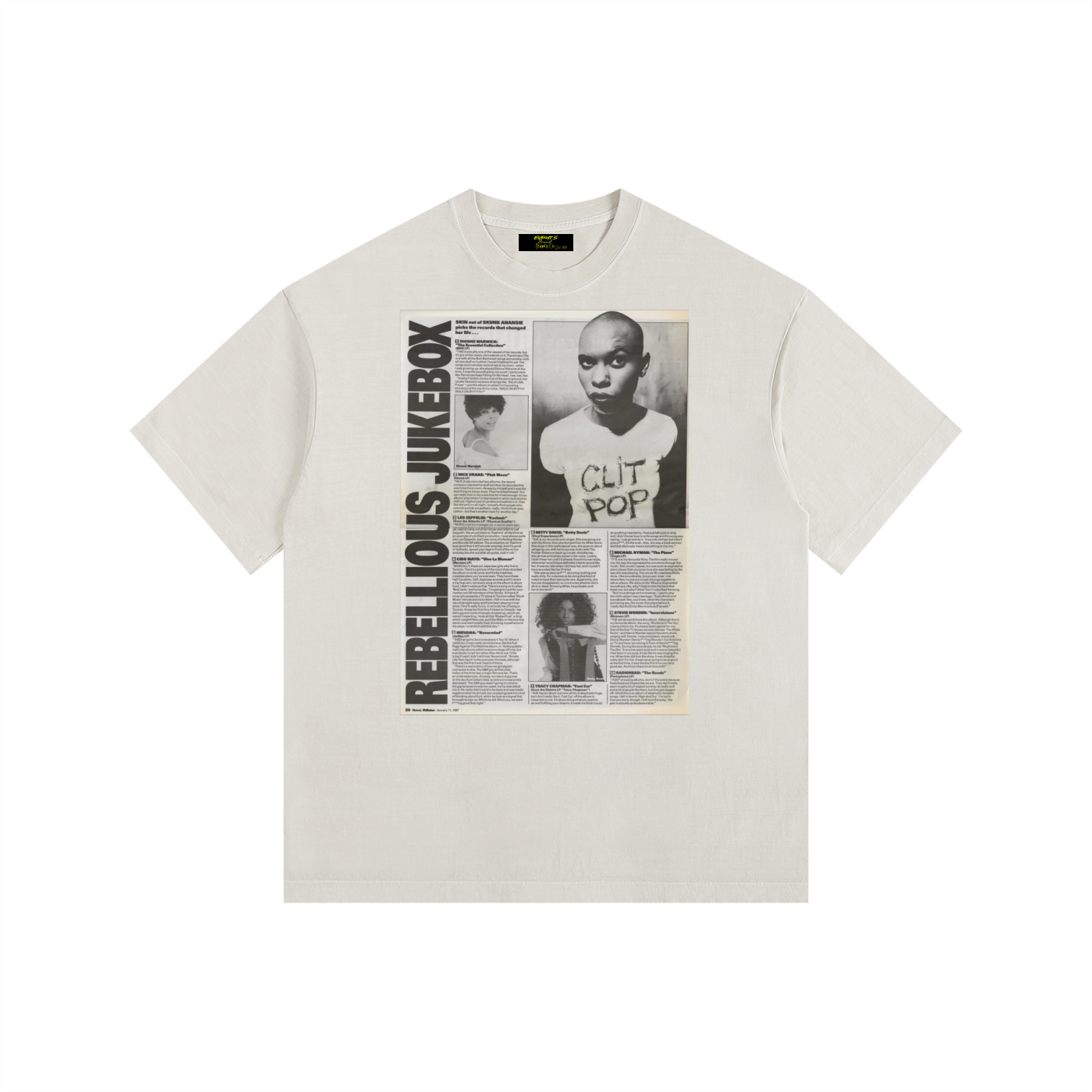 Vintage Rebellious JukeBox Washed Oversized Cotton T-Shirt