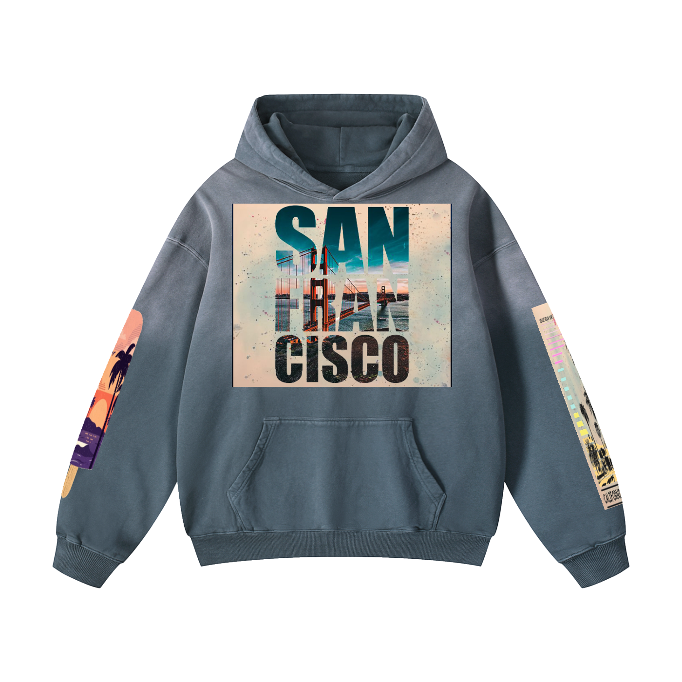 San Francisco, California Heavyweight Sun-faded Oversized Hoodie